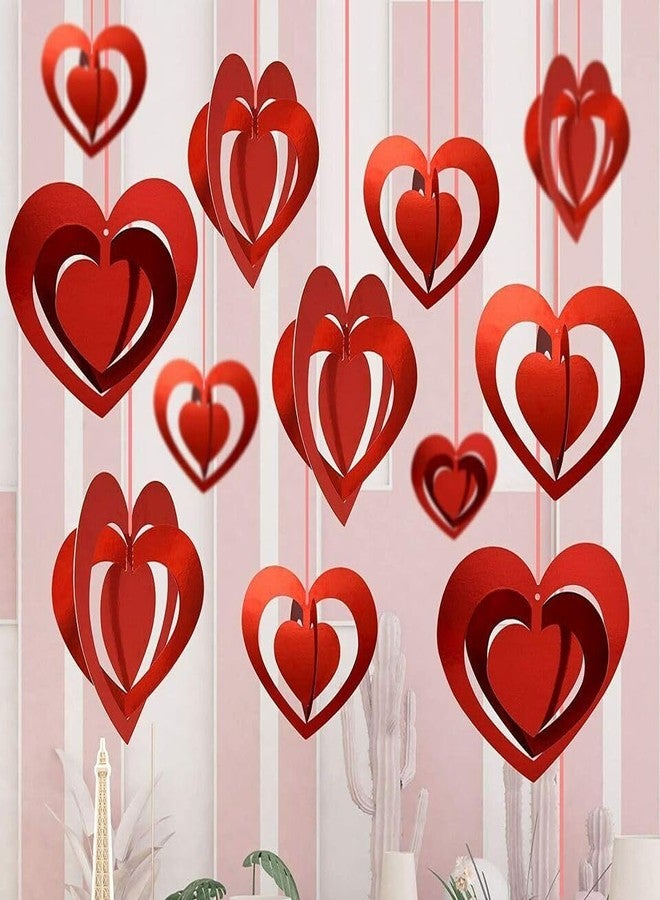 PartyToko Valentine'S Day 16 Pc 3D Heart Hanging Swirl Decoration Kit For Marriage Proposal/Wedding&Valentines Day Decoration,Multicolor - Image 4